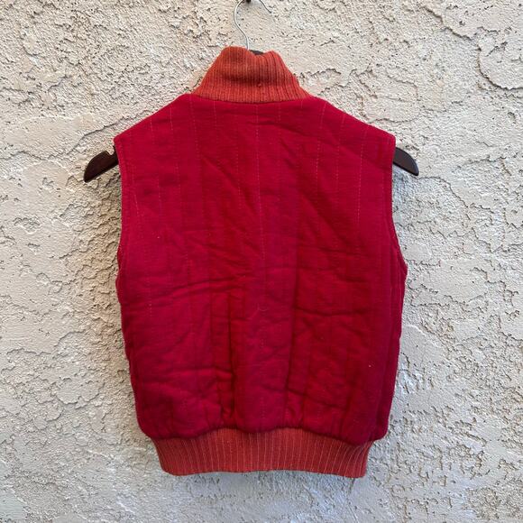 Vintage Gap Reversible Plaid Quilted Vest Red Flannel Layer Size M - Picture 3 of 6